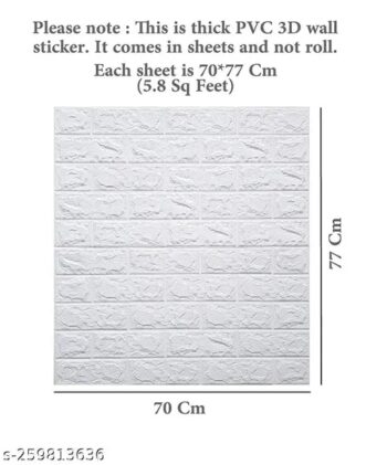(Pack Of 4) 3D Foam Brick Wallpaper Self Adhesive Waterproof Wall Panel Living Room  Wall Sticker Formaldehyde-free Home Decor Big (70x77cm) - Image 2