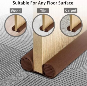 Door Air Stopper Door  Draft and Dust Stopper 40 Inches Brown Color Door Insect Protector, 1 Pecs - Image 2