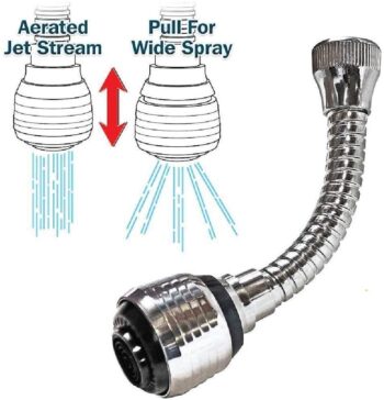Turbo Flex Bathroom Flexible Faucet Wash Basin Tap Mover 360 Swivel Pipe Stream Water - Image 5