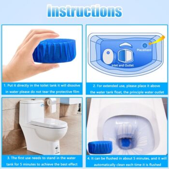 10 Pcs  Toilet Bowl Cleaner Effervescent Tablet for Toilet Fast Remover Urine Stain Deodorant Yellow Dirt Toilet Cleaning Tool - Image 3