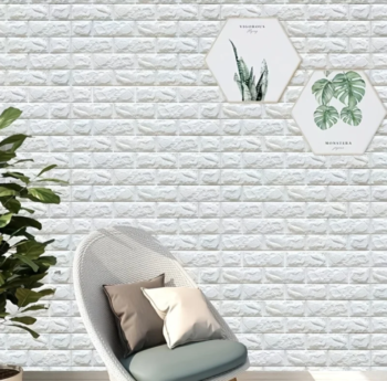(Pack Of 4) 3D Foam Brick Wallpaper Self Adhesive Waterproof Wall Panel Living Room  Wall Sticker Formaldehyde-free Home Decor Big (70x77cm) - Image 5