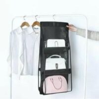 Double Sided Transparent Six Pocket Handbags Storage Organizer (100 GSM + .14mm PVC)