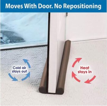 Door Air Stopper Door  Draft and Dust Stopper 40 Inches Brown Color Door Insect Protector, 1 Pecs - Image 4