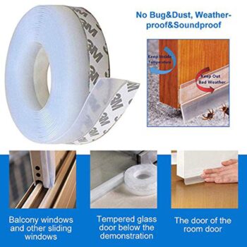 1 meter Transparent Windproof Silicone Sealing Strip Bar Door Bottom Self-adhesive Sealing Strip Prevent Duster and Pests - Image 2