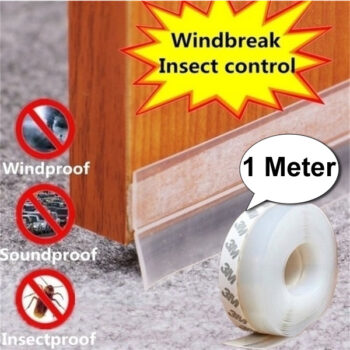 1 meter Transparent Windproof Silicone Sealing Strip Bar Door Bottom Self-adhesive Sealing Strip Prevent Duster and Pests