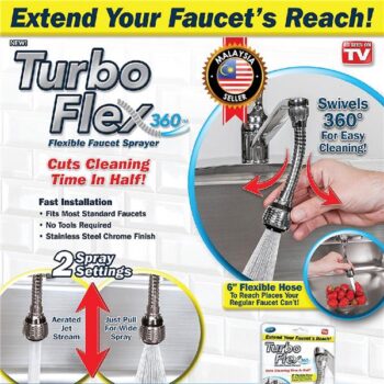Turbo Flex Bathroom Flexible Faucet Wash Basin Tap Mover 360 Swivel Pipe Stream Water - Image 4