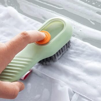 Cleaning Brush With Soap Dispenser | Long Handle | Soft Bristle | Shoes & Clothes Cleaner | Household Laundry Cleaning Too - Image 5