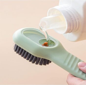 Cleaning Brush With Soap Dispenser | Long Handle | Soft Bristle | Shoes & Clothes Cleaner | Household Laundry Cleaning Too - Image 2