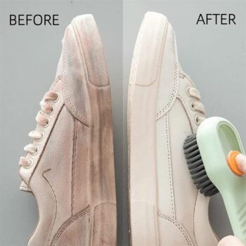 Cleaning Brush With Soap Dispenser | Long Handle | Soft Bristle | Shoes & Clothes Cleaner | Household Laundry Cleaning Too - Image 4