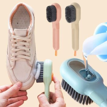 Cleaning Brush With Soap Dispenser | Long Handle | Soft Bristle | Shoes & Clothes Cleaner | Household Laundry Cleaning Too - Image 6
