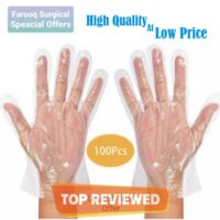 100 Pcs Gloves Polythene Disposable Restaurant Garden Kitchen Dish washing Plastic Hand Gloves