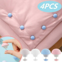 4Pecs Bed Sheet Quilt Clip One Button Unlock Duvet Cover Fastener Clip Anti Slip Blanket Buckles Quilt Holder Fixator Grippers