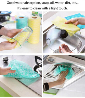 Towel Reusable Cleaning Cloth, Non-Woven Fabric Nonstick Cloth 1 pecs  - Image 2