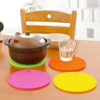 1pecs Silicone Round Heat Mat Heat Resistant Table Decoration Placemat Coaster Hot Pots and Dishes