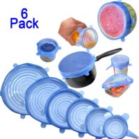 6Pcs Reusable Silicone Stretch Lids For Food Bowls - Multifunctional Fruit And Vegetable Fresh-Keeping Cover